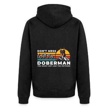 Doberman chien race chien ami - Veste à capuche bio Premium Unisexe - noir - Dos - Nico (187cm)