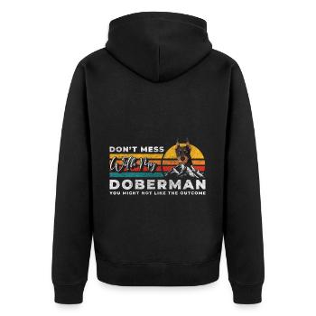 Wachhund Hundebesitzer Welpe Hundeliebe - Unisex Premium Bio Zip Hoodie - Schwarz - Hinten - Nico (187cm)