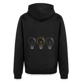 Light bulb - Unisex Premium Organic Zip Hoodie - black - Back - Nico (187cm)