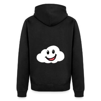 Emotionen Gefühle freundliche Wolke Himmel - Unisex Premium Bio Zip Hoodie - Schwarz - Hinten - Nico (187cm)