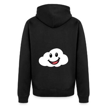 Emotionen Gefühle freundliche Wolke Himmel Wetter - Unisex Premium Bio Zip Hoodie - Schwarz - Hinten - Nico (187cm)