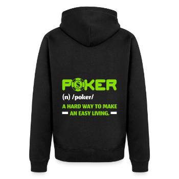 Le poker, un moyen difficile de gagner sa vie - Veste à capuche bio Premium Unisexe - noir - Dos - Nico (187cm)