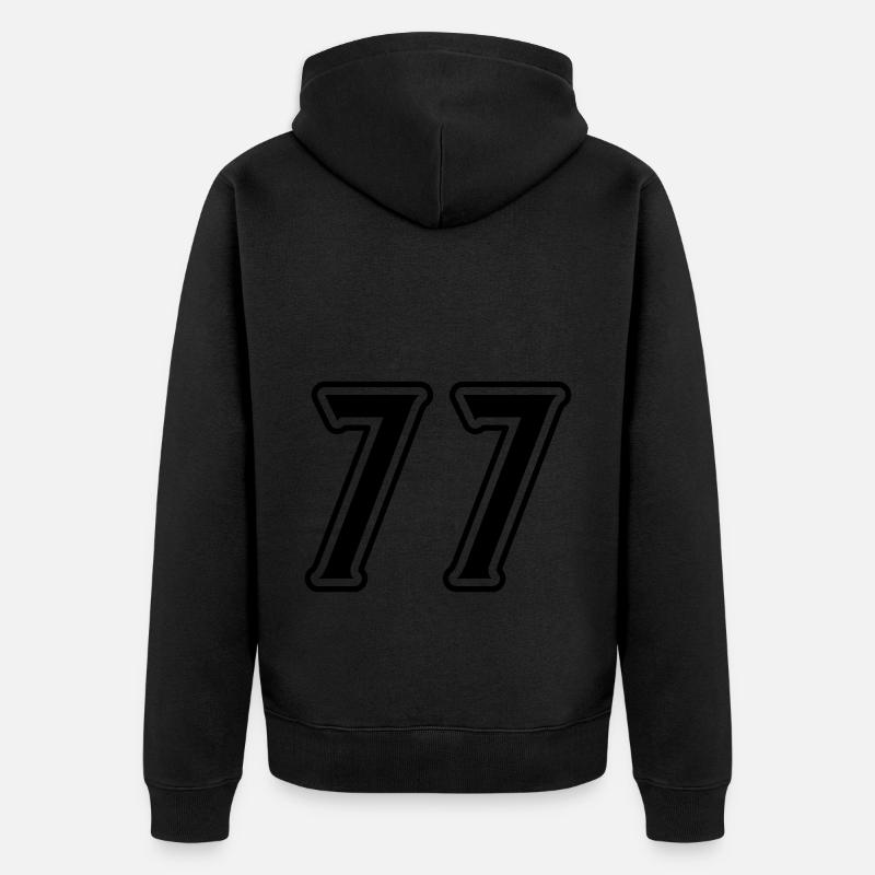 77 Symbole numérique - Veste à capuche bio Premium Unisexe - noir
