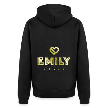 Emily Herz - Veste à capuche bio Premium Unisexe - noir - Dos - Nico (187cm)