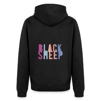 Black Sheep - Unisex Premium Organic Zip Hoodie - black - Back - Nico (187cm)