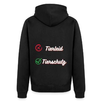 Pro Tierschutz - Unisex Premium Bio Zip Hoodie - Schwarz - Hinten - Nico (187cm)