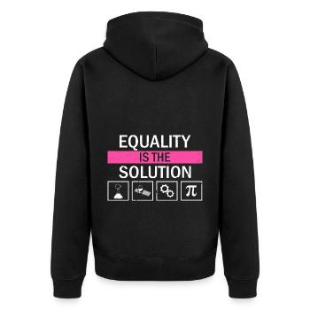 Professorin Steminist Designs für Equality Stem - Unisex Premium Bio Zip Hoodie - Schwarz - Hinten - Nico (187cm)