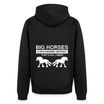 Cydesdale Rider et dessin de cheval de trait - Veste à capuche bio Premium Unisexe - noir - Dos - Nico (187cm)