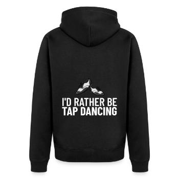 Stepptanz Anfänger Schuhe Musik lernen Tänzer - Unisex Premium Bio Zip Hoodie - Schwarz - Hinten - Nico (187cm)