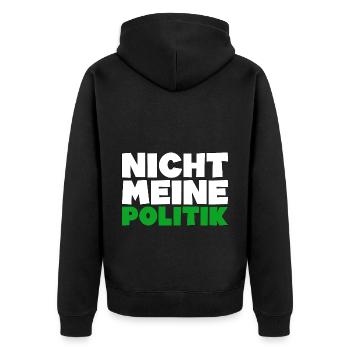 anti grüne Politik Regierung Geschenkidee - Unisex Premium Bio Zip Hoodie - Schwarz - Hinten - Nico (187cm)