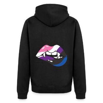 Halloween Vampire Mouth - Unisex Premium Organic Zip Hoodie - black - Back - Nico (187cm)