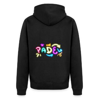 Padel - Unisex Premium Organic Zip Hoodie - black - Back - Nico (187cm)
