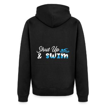 Swimmers Swimming 50 meters track Breaststroke - Unisex Premium Organic Zip Hoodie - black - Back - Nico (187cm)