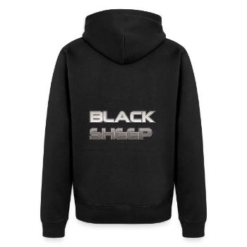 Black Sheep - Unisex Premium Organic Zip Hoodie - black - Back - Nico (187cm)