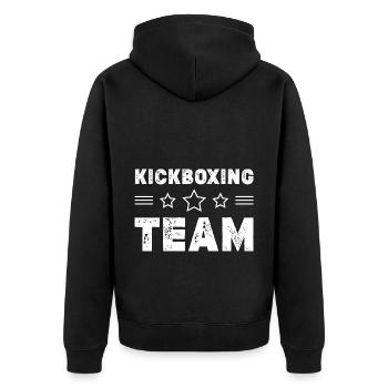 Kickboxing Team - Unisex Premium Bio Zip Hoodie - Schwarz - Hinten - Nico (187cm)