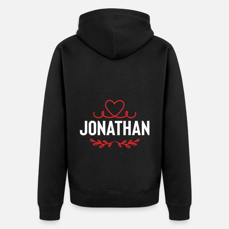 Jonathan - Unisex Premium Bio Zip Hoodie - Schwarz