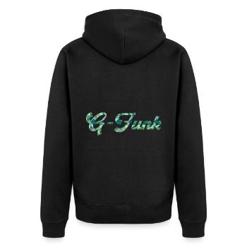 G-Funk Rap - Unisex Premium Organic Zip Hoodie - black - Back - Nico (187cm)