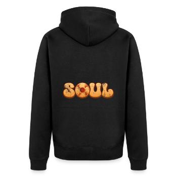 Soul vintage - Unisex Premium Bio Zip Hoodie - Schwarz - Hinten - Nico (187cm)