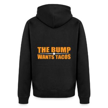 The Bump Wants Tacos 4 - Unisex Premium Bio Zip Hoodie - Schwarz - Hinten - Nico (187cm)