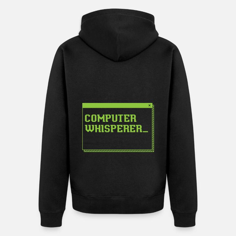 Computer-Flüsterer - Unisex Premium Bio Zip Hoodie - Schwarz