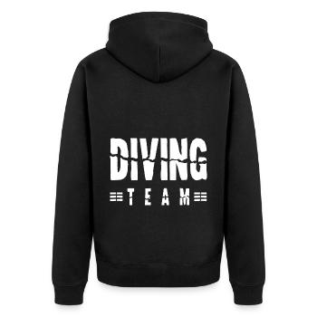 Diving Team - Unisex Premium Organic Zip Hoodie - black - Back - Nico (187cm)