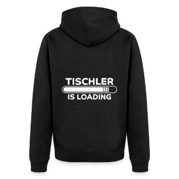 Tischler Spruch Beruf Lustiges Tischler Geschenk - Unisex Premium Bio Zip Hoodie - Schwarz - Hinten - Nico (187cm)
