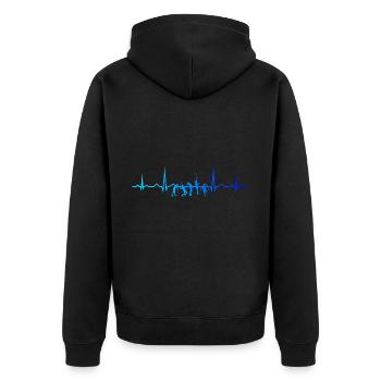 Tennisspielen Tennis Tennisspieler Damen Tennis sp - Unisex Premium Bio Zip Hoodie - Schwarz - Hinten - Nico (187cm)
