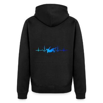 Women's Bouldering Bouldering Climber Climbing - Unisex Premium Organic Zip Hoodie - black - Back - Nico (187cm)