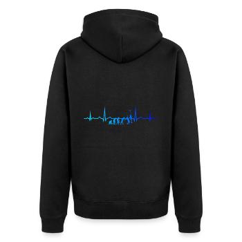 Herren Paddle Damen Schlägersport Paddle Court - Unisex Premium Bio Zip Hoodie - Schwarz - Hinten - Nico (187cm)