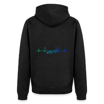 Paddeltennis Schlägersport Paddle Court Paddle Ten - Unisex Premium Bio Zip Hoodie - Schwarz - Hinten - Nico (187cm)