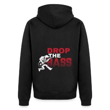 Drop the Bass Music Lover Statement - Unisex Premium Organic Zip Hoodie - black - Back - Nico (187cm)