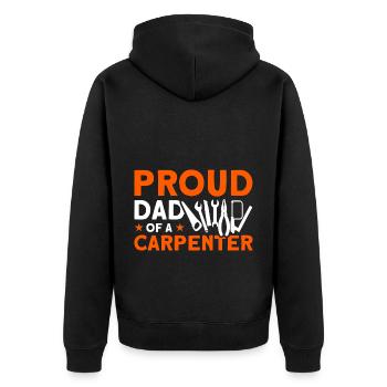 Fier Papa Père Charpentier Père Famille - Veste à capuche bio Premium Unisexe - noir - Dos - Nico (187cm)