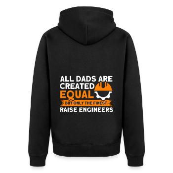 Feinste Väter Vater Ingenieur Vater Familie - Unisex Premium Bio Zip Hoodie - Schwarz - Hinten - Nico (187cm)