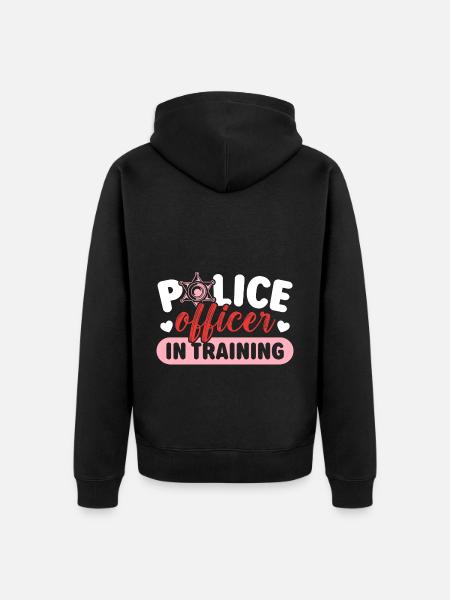 Police officer in training Policeman - Unisex Premium Organic Zip Hoodie - black