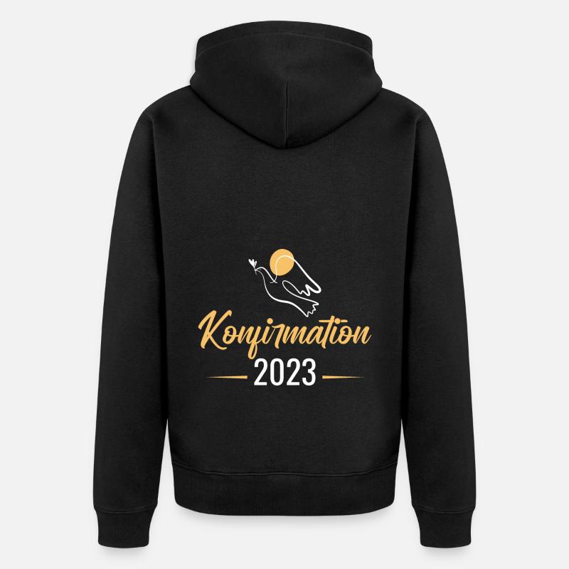 Konfirmand 2023 Konfirmation - Unisex Premium Bio Zip Hoodie - Schwarz