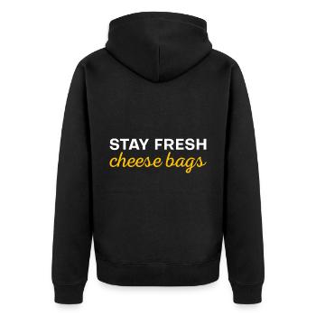 Sacs de fromage Stay Fresh 15 - Veste à capuche bio Premium Unisexe - noir - Dos - Nico (187cm)
