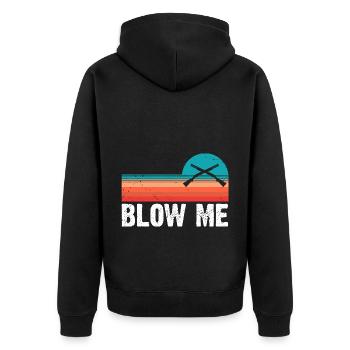 Funny Duck Hunting Design Hunters Hunting Ducks Design - Unisex Premium Organic Zip Hoodie - black - Back - Nico (187cm)