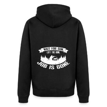 Funny Duck Hunting Design Hunter Hunting Duck Design - Unisex Premium Organic Zip Hoodie - black - Back - Nico (187cm)