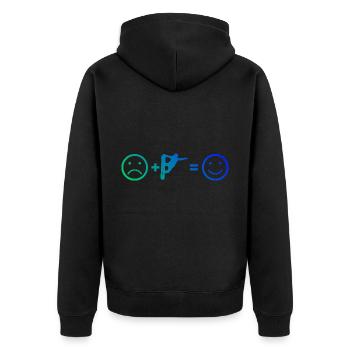 Wintersport Snowboard Damen Snowboarder Herren - Unisex Premium Bio Zip Hoodie - Schwarz - Hinten - Nico (187cm)