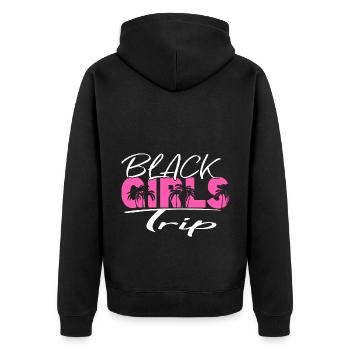 Voyage des filles noires - Veste à capuche bio Premium Unisexe - noir - Dos - Nico (187cm)