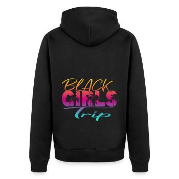 Voyage des filles noires - Veste à capuche bio Premium Unisexe - noir - Dos - Nico (187cm)