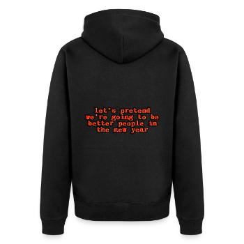 Nous allons être de meilleures personnes dans la nouvelle année 2 - Veste à capuche bio Premium Unisexe - noir - Dos - Nico (187cm)