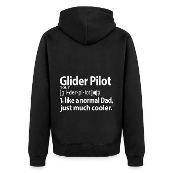 Segelflieger Segelflugzeug Glider Pilot Dad Papa - Unisex Premium Bio Zip Hoodie - Schwarz - Hinten - Nico (187cm)