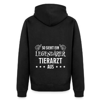 Tierarzt Lustige Spruch Beruf Tierarzt Geschenk - Unisex Premium Bio Zip Hoodie - Schwarz - Hinten - Nico (187cm)