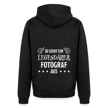 Fotograf Lustiger Spruch Beruf Fotografen Geschenk - Unisex Premium Bio Zip Hoodie - Schwarz - Hinten - Nico (187cm)