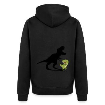 T-Rex Dinosaur Schoolchild - Unisex Premium Organic Zip Hoodie - black - Back - Nico (187cm)