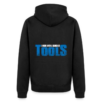 I Work With A Bunch Of Tools 22 - Unisex Premium Bio Zip Hoodie - Schwarz - Hinten - Nico (187cm)