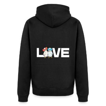 LOVE Poulet Poulet Soie Poulets Chick Soie Poulet Design - Veste à capuche bio Premium Unisexe - noir - Dos - Nico (187cm)