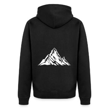 Mountains Silhouette Berg Symbol - Unisex Premium Bio Zip Hoodie - Schwarz - Hinten - Nico (187cm)