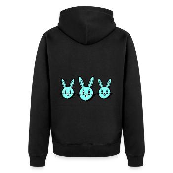 Hase Ostern Symbol - Unisex Premium Bio Zip Hoodie - Schwarz - Hinten - Nico (187cm)
